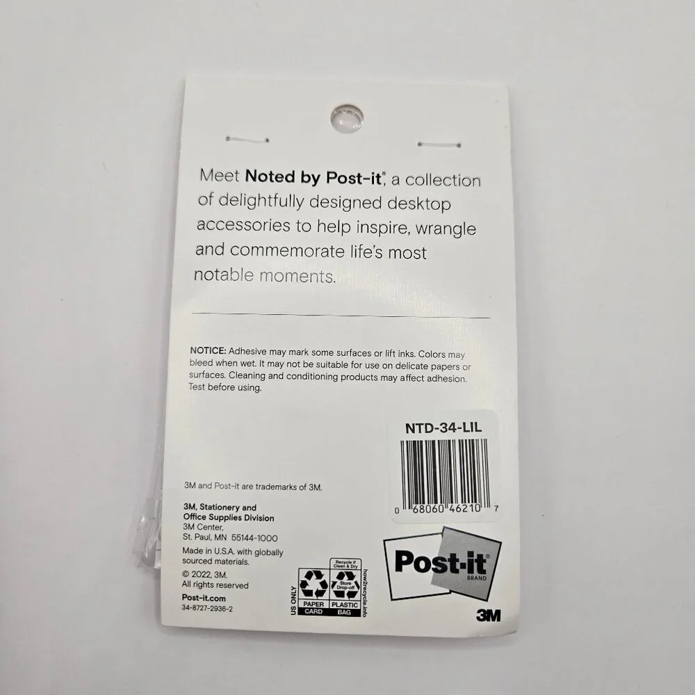 Post-it Noted Habit Tracker Sticky Notes Lilac 2.9 x 4 Inch 100 Sheets 1 Pack
